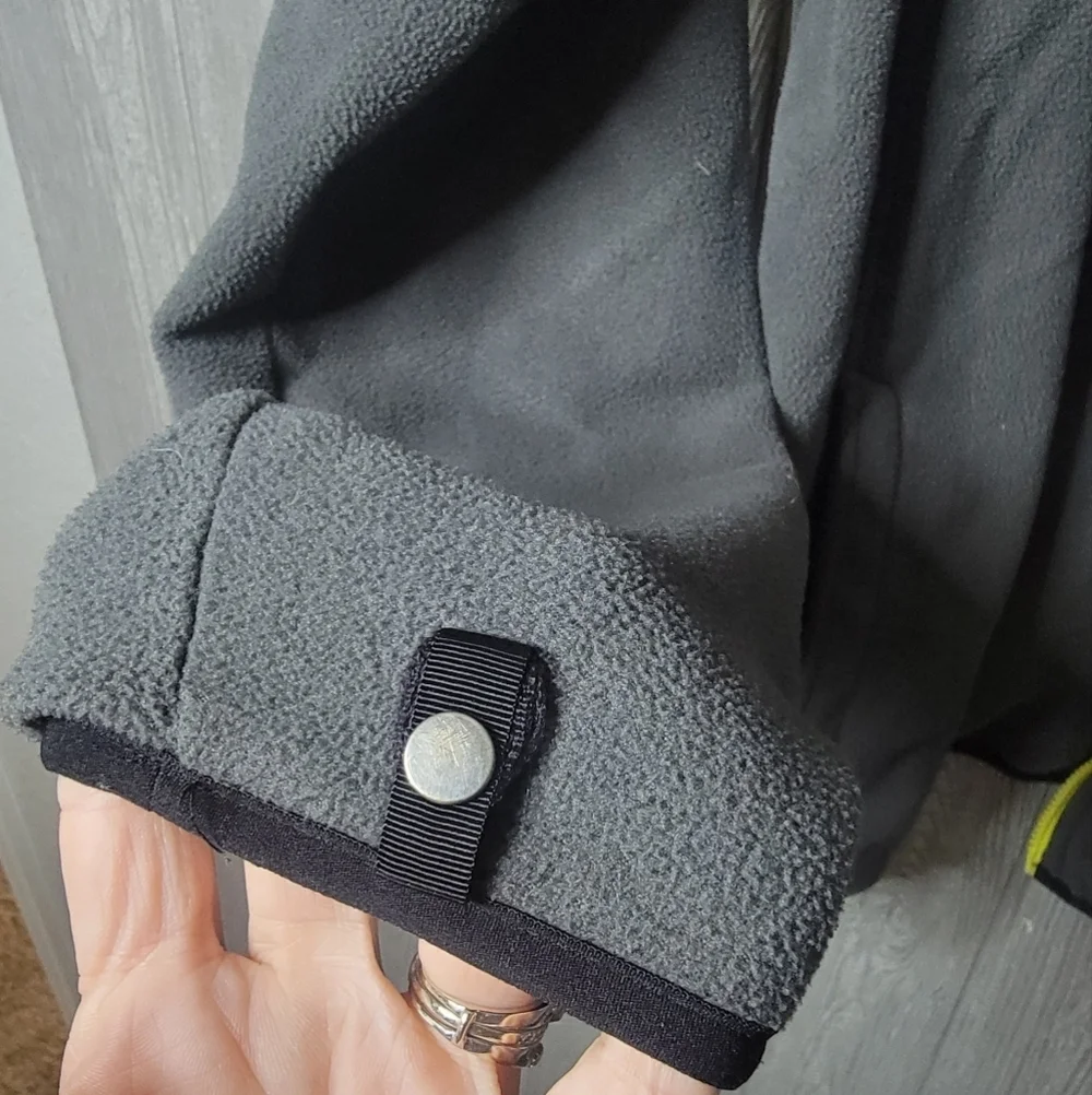 The North Face Boy Gray Fleece Jacket with Yellow Accents